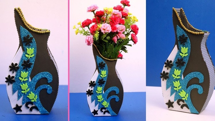 DIY - How to Make Flower Vase with Paper and Cardboard - Easy DIY Flower Vase to Decorate Your Home