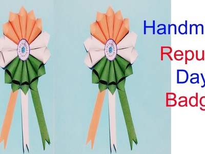 Diy Independence Day Badge.Indian Tricolour Badge 15 August craft for kidsart and craft.Creative Art