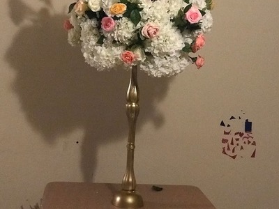 DIY- multiple size floral arrangement DIY- dollar tree Tall Wedding decor DIY- tall candleholder