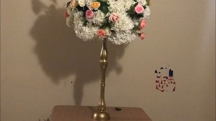 DIY- multiple size floral arrangement DIY- dollar tree Tall Wedding decor DIY- tall candleholder