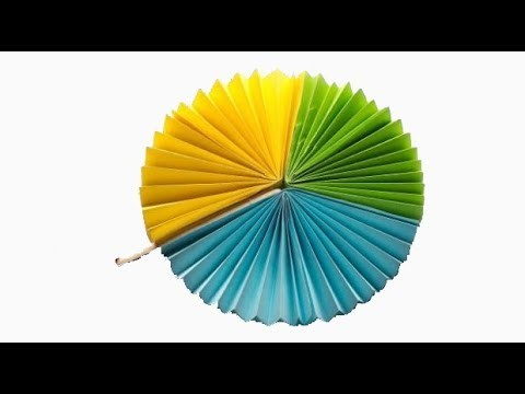 DIY paper craft | how to make diy hand fan out of color papers  By Awesome Maker 5 Minute Crafts