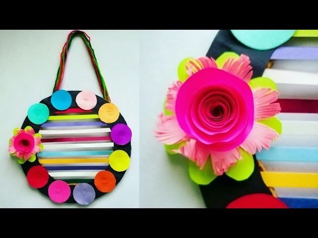 Diy paper flower wall hanging.Simple and beautiful wall hanging.Wall decoration by KovaiCraft #46