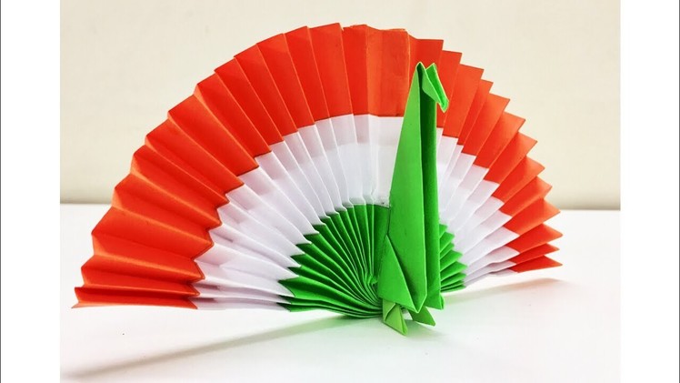 DIY PAPER PEACOCK | ORIGAMI PEACOCK | DIY INDEPENDENCE  DAY DECOR | FLAG COLOR PEACOCK