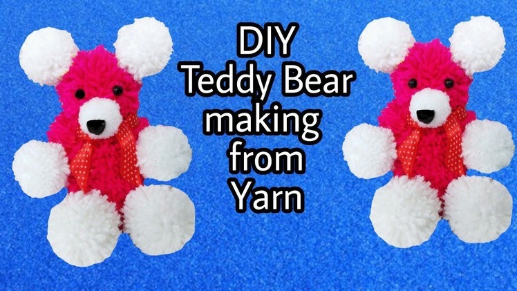 DIY pompom Teddy Bear|Easy Gift idea|Yarn Craft|Teddy Bear making |Woolen craft|ArtHolic Km