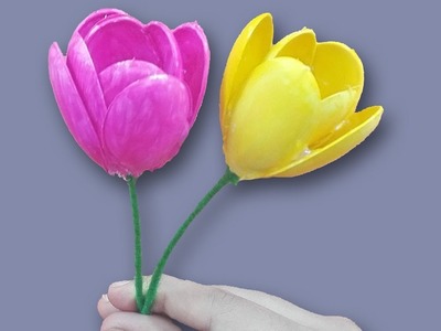 DIY Spoon Flower,How to make Flower idea with plastic spoon - Best reuse idea