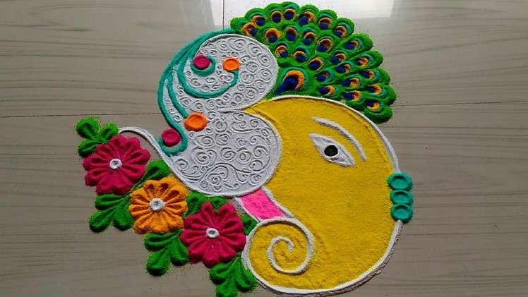 Ganesh.ganpati chathurthi special rangoli design