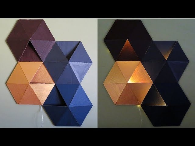 Geometric wall art with cardboard - Best out of waste - EzyCraft