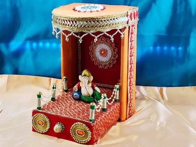 God Temple (Mandir)|| MAKHAR DECORATION|| Empty box craft || Best out of waste || DIY