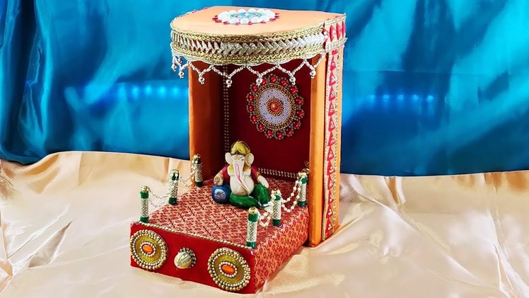 God Temple (Mandir)|| MAKHAR DECORATION|| Empty box craft || Best out of waste || DIY