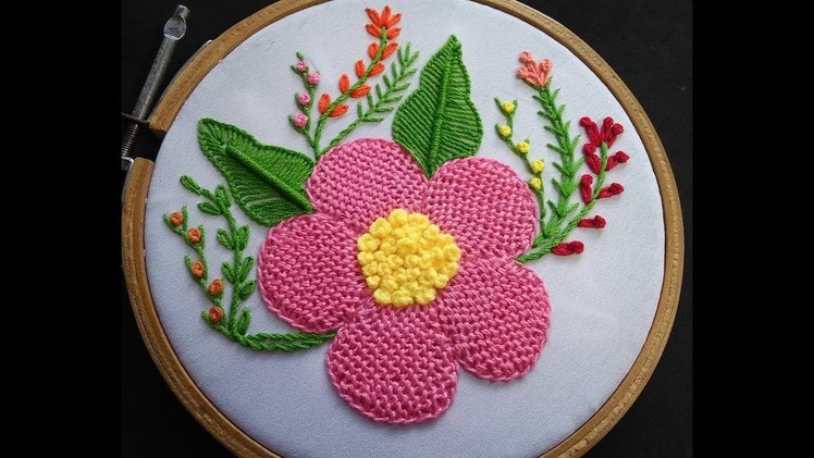 Hand Embroidery - Trellis Stitch Embroidery (Part 2)