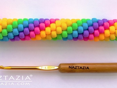 How to Crochet a Beaded Rope - Tubular Bead Crocheted Ropes by Naztazia
