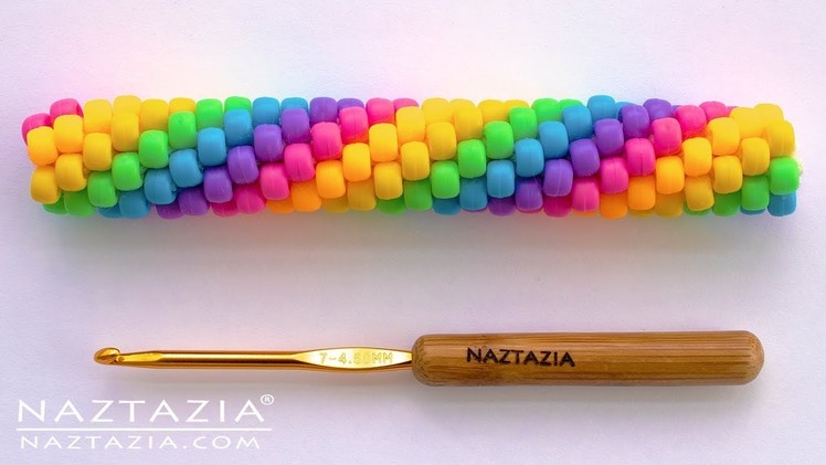 How to Crochet a Beaded Rope - Tubular Bead Crocheted Ropes by Naztazia