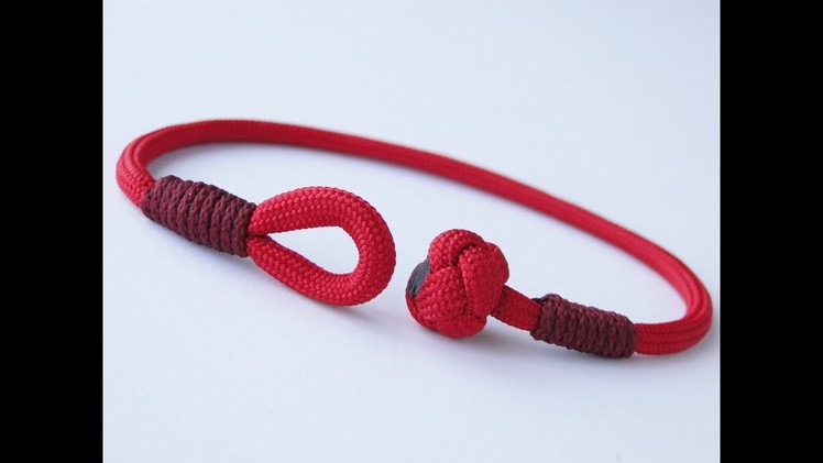 How to Make a Single Strand Diamond Knot and Loop Paracord Friendship Bracelet.Common Whipping Knot