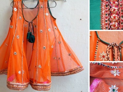 How to make Anarkali dress with gotta work and its simple panel cutting of fabric