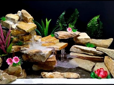How to make Fountain Waterfall used Stones