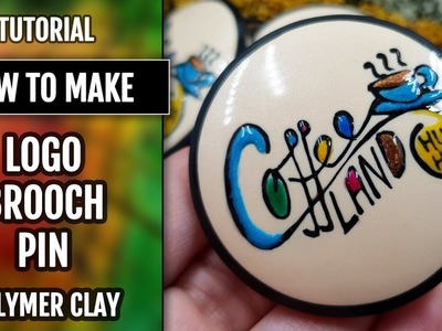 How to make Polymer clay Logo-pin in Techniques: Puttying with Polymer clay and Faux Enamel!