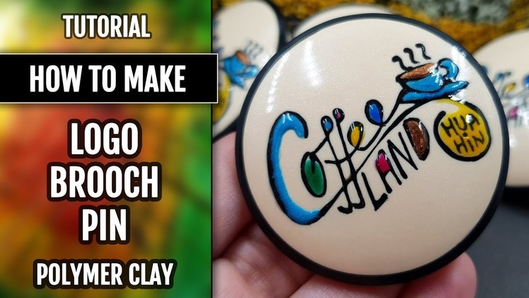 How to make Polymer clay Logo-pin in Techniques: Puttying with Polymer clay and Faux Enamel!