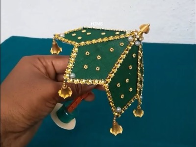 How to make simple Umbrella for Ganesh chaturthi , DIY Lord Ganesh Umbrella , handmade project ideas
