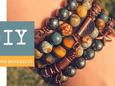 How To Make Stone Stretchy Bracelet Stacks With Charms