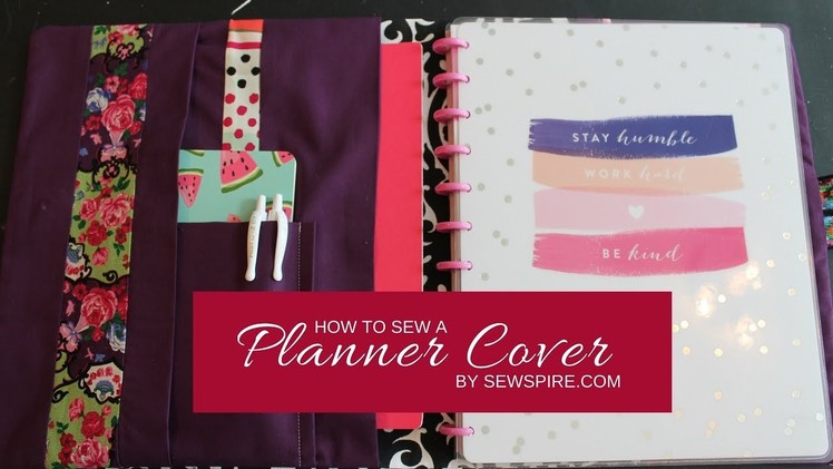 How to sew a planner organizer cover with elastic button tab closure