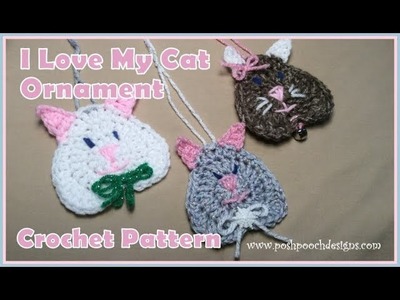 I Love My Cat Ornament Crochet Pattern