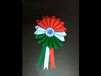 Independence Day Badge || Craft Ideas for kids || Indian Tricolor Badge using Color Papers