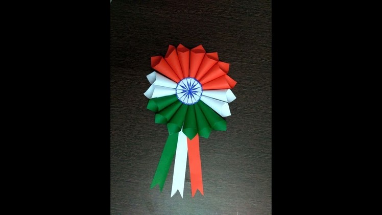 Independence Day Badge || Craft Ideas for kids || Indian Tricolor Badge using Color Papers