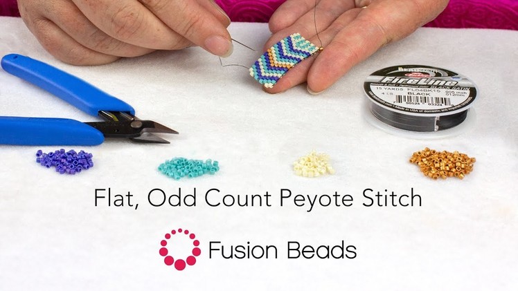 Learn Flat, Odd Count Peyote Stitch by Fusion Beads
