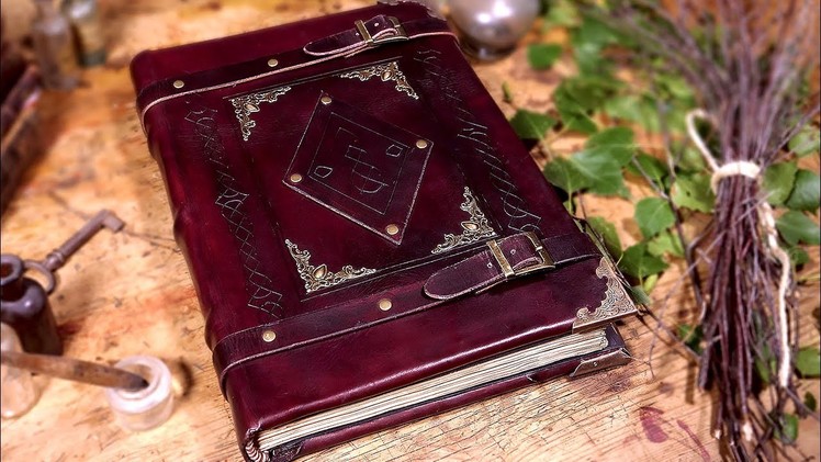 Making a HEAVY Spellbook with REAL Leather!