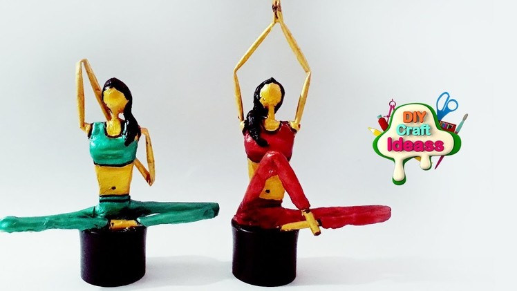 Newspaper yoga Doll DIY Newspaper Crafts Best out of Waste | diyc craft ideas