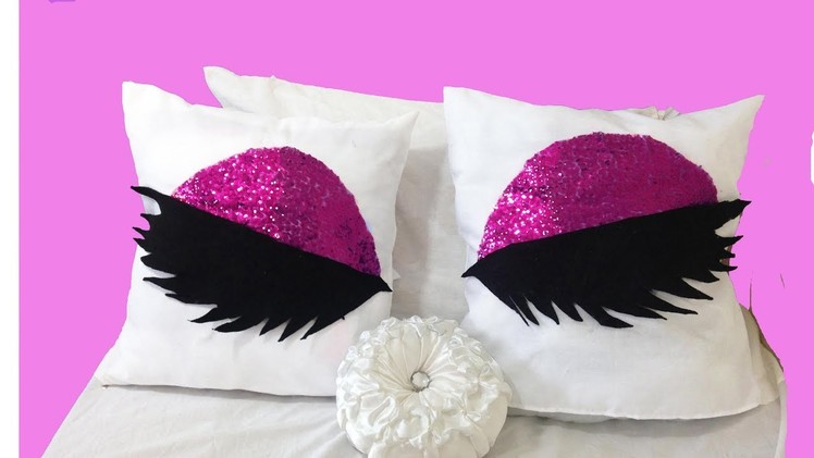 No sew Glamorous cushion decoration ideas.Bedroom decor idea