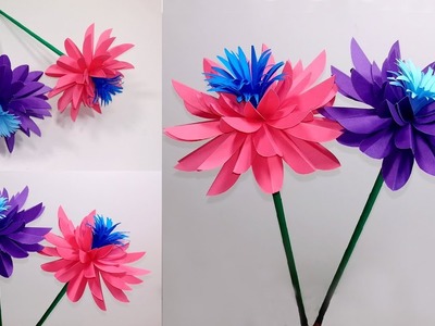 Paper Craft:How to Make Beautiful Stick Flower Making | Stick Flower Ideas| Jarine's Crafty Creation