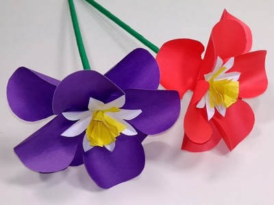 Paper Flowers:Stick Flower Craft Ideas with Paper | Stick Flower Handcraft| Jarine's Crafty Creation