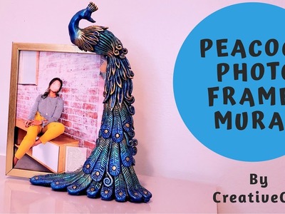 Peacock Photo Frame.Peacock Clay Mural(Best out of waste)