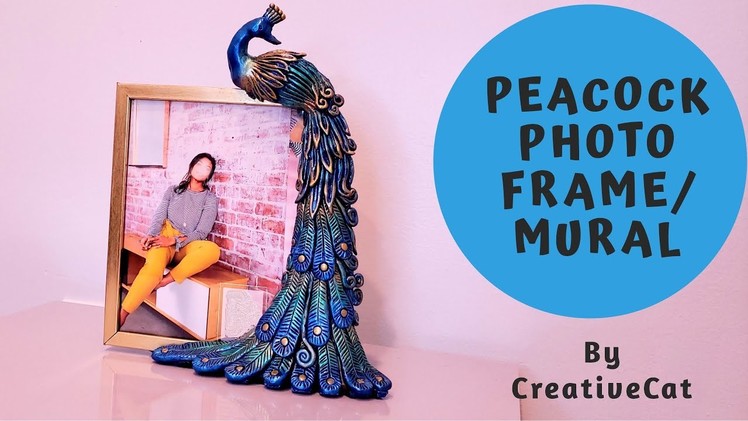 Peacock Photo Frame.Peacock Clay Mural(Best out of waste)