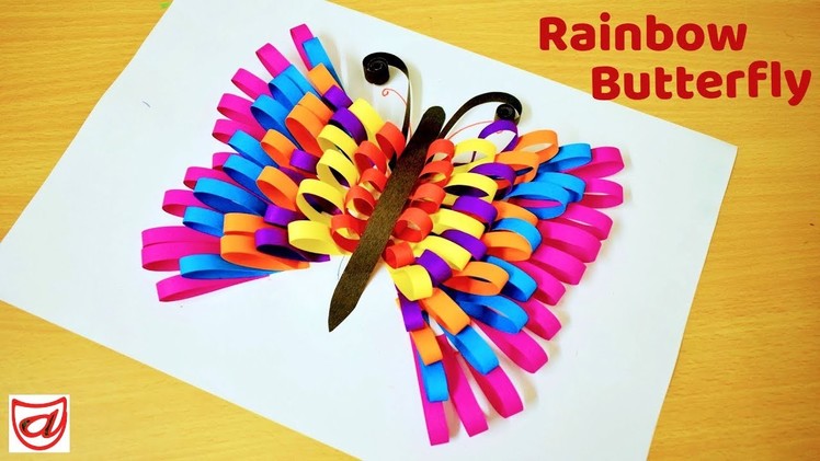 Rainbow Butterfly | How to make paper butterflies | Cute and Easy DIY craft for Kids