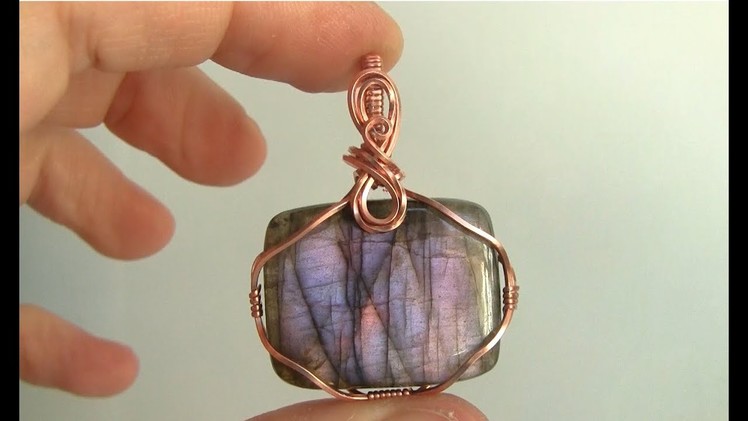 Rectangular Square Cabochon Wire Wrap Pendant Tutorial