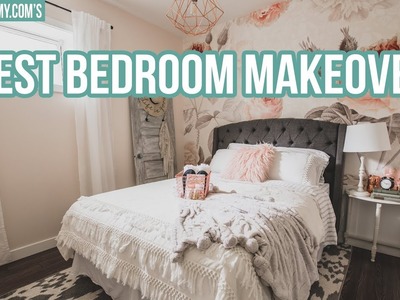 Romantic Modern Farmhouse Guest Bedroom Makeover