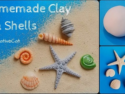 Sea Shells using Homemade Airdry Clay without Mould.Cold Porcelain clay Sea shells
