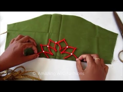 Very Beautiful Sleeves - Lotus Design , Bridal. Party Wear Sari Blouses. Churidar. Kurti at HOME
