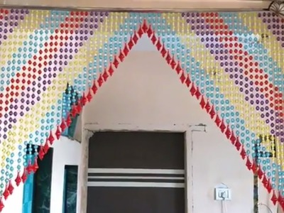 Very Easy Handmade Door Hanging Toran || Easy Toran Making Using Moti