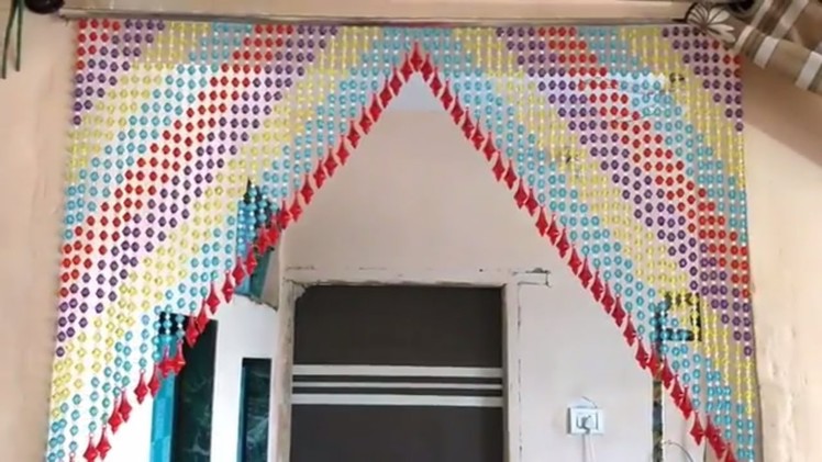 Very Easy Handmade Door Hanging Toran || Easy Toran Making Using Moti