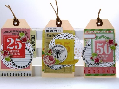 Vintage Tags Scrap Yo Stash Polly's Paper Studio Paper Craft DIY Easy Tutorial