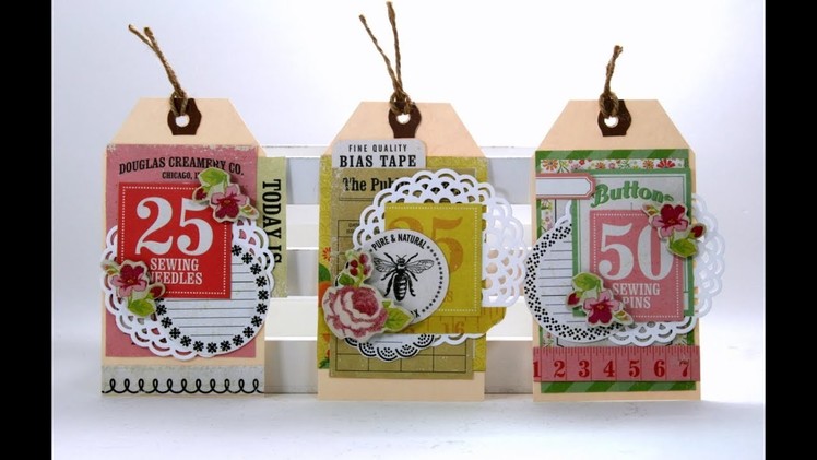 Vintage Tags Scrap Yo Stash Polly's Paper Studio Paper Craft DIY Easy Tutorial
