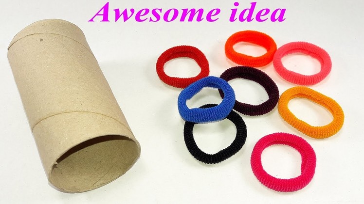 Waste materials craft idea with Hair rubber bands | Best out of waste | DIY arts and crafts