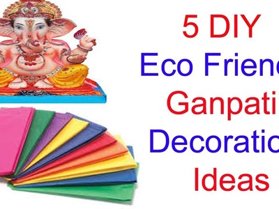5 Amazing Ganpati Decoration Ideas.Latest Festival Decoration Craft Ideas.Best out of waste