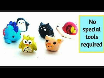 6 Cute mini animals DIY| m seal craft ideas| how to make easy diy miniatures| diy no clay charms