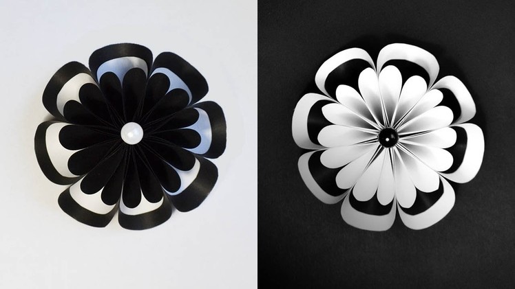 Amazing Paper Flower | White and black Origami Craft Tutorial DIY