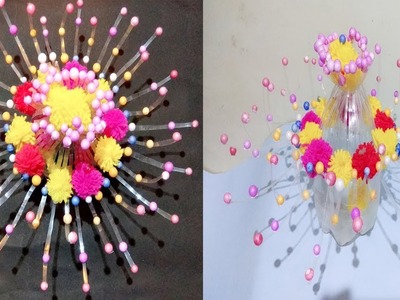 Best out of waste plastic bottle flower vase craft idea.diy art and craft idea.Creative Art