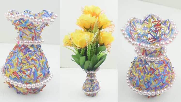 Best Out Of Waste Plastic Bottle Flower Vase. DIY. Plastic Bottle Craft Idea
